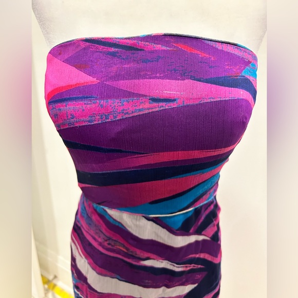 Colourful Banana Republic strapless dress size 4 - Picture 3 of 7